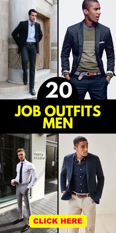 Elevate your professional style with our selection of job outfits for men! Whether you're entering the office, bank, or tech field, we have the perfect ensembles for your workplace. Stay cool and confident during the summer months with our trendy and comfortable attire. Make a lasting impression during interviews and when applying for new positions with our polished and sophisticated outfits Man Interview Outfit, Men’s Business Dress, Realtor Men Outfits, Men Business Professional Outfits, Men’s Job Interview Outfit, Mens Professional Outfits Work Attire, Men’s Wear For Interview, Men’s Interview Outfit Ideas, Office Attire Men Work Outfits