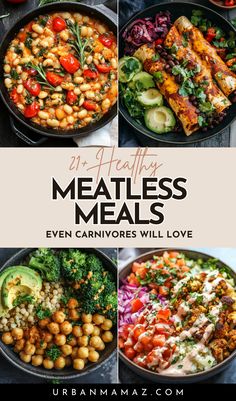 Meatless Meals Even Carnivores Will Love Easy Vegetarian Recipes Healthy Clean Eating, Meatless Meals With Rice, Healthy Meals For Two Vegetarian, Meat Free Healthy Meals, Meatless Monday Lunch, Keto Dinner Recipes Vegetables, Clean Dinner Recipes Vegetarian, All Veggie Dinner Recipes, Vegetable Only Dinner Recipes