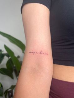 a woman's arm with a tattoo that reads, hope and love in cursive writing