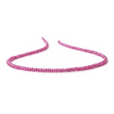 Ruby plain rondelle beads have a vitreous luster, excellent polish, and petite symmetrical shape. These gemstone bodies are a pinkish red hue and these semi translucent dainty Ruby beads are well made. AA Quality Pink Faceted Rondelle Beaded Bracelets, Elegant Rondelle Gemstone Beads, Elegant Gemstone Rondelle Beads, Pink Polished Rondelle Beads Jewelry, Pink Rondelle Polished Beads Jewelry, Pink Rondelle Jewelry With Polished Beads, Pink Gemstone Beads Jewelry, Pink Rondelle Jewelry With Faceted Beads, Pink Faceted Rondelle Beads Jewelry