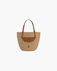 Zenny Natural Eric Javits Straw Tote, Mid Size, Zip Pouch, Leather Handles, Longchamp Le Pliage, Leather Handle, Beach Bag, Snap Closure, Shoulder Straps