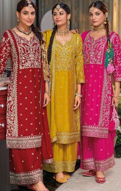 Yellow Women Salwar Kameez,Shalwar,Pant,Readymade,Kurti,Kurta,Suit,Set,punjabi,dress,Indian,Wedding,Bridal,Asian,Pakistani,Heavy Dupatta Indian Festive Wear For Women, Pakistani Heavy Dupatta, Indian Suits Punjabi, Indian Long Gowns, Punjabi Wedding Suit, Gown Style Dress, Pakistani Lehenga, Pakistan Clothes, Suit Indian