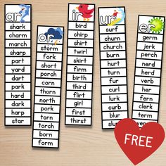 three printable bookmarks with the words in english