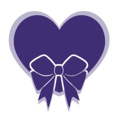 a purple heart with a bow on it