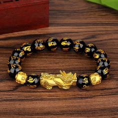 Material: Alloy, Glass, Resin Fashion Element: Women's Clothing Style: Ethnic Style Buddhist Beads, Black Obsidian Stone, Buddha Bracelets, Obsidian Bracelet, Obsidian Stone, Mythical Creature, Garnet Bracelet, Attract Wealth, Black Obsidian