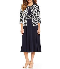 Jessica Howard Plus 2-Piece Ruched Waist Jacket Dress Waist Jacket, Jessica Howard, Daytime Dresses, Knit Tie, Plus Dresses, Adrianna Papell, Dillard's, Sheath Dress, Jacket Dress