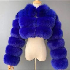 Blue Faux Fur Crop Coat With Hood Warm And Soft No Shedding Brand New Patchwork Fur Coat, Winter Faux Fur Coat, Cropped Faux Fur Coat, Short Faux Fur Coat, Faux Fur Hooded Coat, Faux Fur Cropped Jacket, Womens Faux Fur Coat, Patchwork Coat, Fluffy Jacket