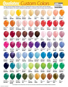 the color chart for qualatex custom colors