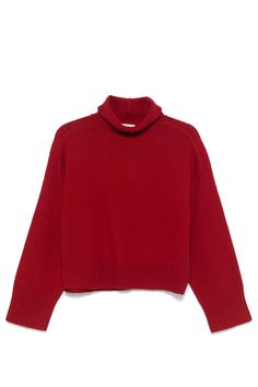 Long sleeves High collar Ribbed cuffs, hem and collar Regular fitComposition: 90% Lana, 10% Cashmere Loulou Studio, Herno Jacket, Sweater Turtleneck, Gucci Hat, Crimson Red, Red Sweater, Iconic Bags, Demi Fine Jewelry, Parisian Chic