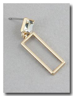 Square Bar Dangle Crystal Square Stone Post Earring Silver or Gold Length: 1.5inches Push through post Square Bar, Earring Silver, Square Stone, Post Earrings, Gold Earrings, Silver Earrings, Bar, Crystals, Square