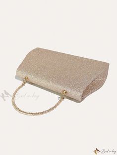 Bird in Bag - Astonishing Frosted Glitter Champagne Womens Evening Bag: An Exquisite Choice for Parties, Weddings, and Proms Gold Sparkling Evening Bag For Party, Glitter Clutch Evening Bag For Wedding, Gold Glitter Evening Bag For Wedding, Wedding Glitter Rectangular Bag, Rectangular Wedding Bags With Glitter, Rectangular Wedding Bag With Glitter, Gold Evening Bag For Wedding And Party Season, Gold Evening Bag For Wedding Party, Elegant Glitter Evening Bag For Prom