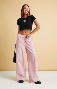 Linen Boxer Pants Boxer Pants For Women, Boxer Pants Outfit, Foldover Pants, Open Leg Pants, Womens Boxer, Cool Pants, Bday List, Boxer Pants, Pacsun Pants