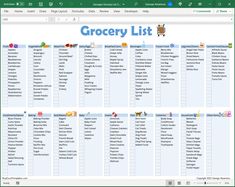 the grocery list is shown in microsoft's office 365o toolbox, which allows users to check out their purchases