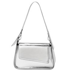 PRICES MAY VARY. Special Process: The surface of the handbag is made of high-quality PU leather. With a special process, smooth as a mirror, slightly reflective lacquer, shows a metallic sense of technology. Capacity: 10*6.7*2.7 inch（26*17*7cm）. Flap design Interior zipper design prevents items from falling out Interior consists of a main pocket and side pouches sophisticated this Hobo Bag can easily hold your cosmetics, such as makeup brushes and lipsticks, feminine hygiene products, mobile pho Feminine Hygiene Products, Bag For Wedding, Metallic Clutch, Silver Clutch, Silver Bags, Hygiene Products, Feminine Hygiene, Silver Accessories, Women Accessories Bags