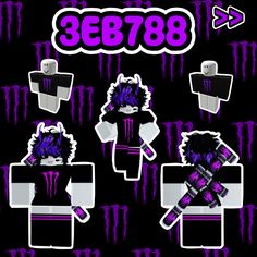 the purple monster stickers are all over the black background, and there is no image on it