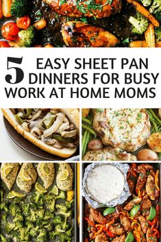 five easy sheet pan dinners for busy work at home moms