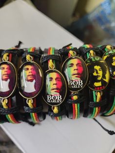 Bob marley Bracelet, leather   adjustable leather  bracelet  Cute addition to any outfit *ONE BRACELET  FOR PRICE IMAGE JUST SHOWS optionS Bracelet Cute, Bracelet Leather, Bob Marley, Favorite Jewelry, Leather Bracelet, Brooklyn, Jewelry Bracelets, Beaded Bracelets, Electronic Accessories