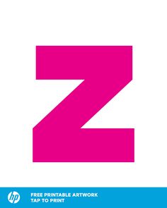 the letter z is shown in pink and blue, with an image of a rectangle shaped