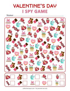 valentine's day i spy game with hearts and cupcakes