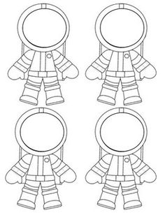 the paper doll is made to look like an astronaut's suit and helmet, with two