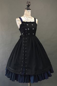 flange oath punk style jsk by foxtrot lolita(Pre-order ends 20th November 2019) #lolitastyle #Lolitafashion black gothic lolita dress Period Romance, Dress Maker, November Rain, Airy Dress, Jumper Skirt, Foxtrot, Gothic Dress, Punk Style, J Fashion