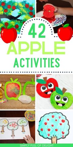 Apple activities for kids Apple Art Projects For Kindergarten, Apple Themed Crafts For Kids, Apple Hole Punch Activity, Apples Theme For Toddlers, Apples For Preschool, Bad Apple Book Activities, Apple Activity For Toddlers, Apple Activities Toddlers, Apple Kids Activities