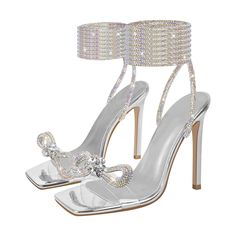 Dress Reference, Cross Strap Sandals, Fairy Shoes, Womens Active Wear Outfits, Rhinestone High Heels, Chic Heels, Prom Ideas, Bling Shoes, Rhinestone Cross