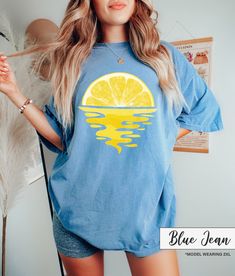 Lemon Shirt, Summer Lemon Tshirt, Botanical Lemon Shirt, Lemon Squeeze T-Shirt, Cute Fruit Shirt, Lemonade Tshirt, Botanical T-shirt  How can I order? 1️) Please review all the information provided before placing an order 2️) Select the shirt type and size. 3️) Select the color of the shirt using the following options. 4️) Need more Items? Add the current item in the cart. And If you like to add more items to your order please press the back button and repeat steps 1-4 again. 5️) Once all your d Summer Cotton Tops With Sublimation Print, Cotton Summer Tops With Sublimation Print, Summer Crew Neck Shirt With Screen Print, Summer Shirt With Funny Print And Crew Neck, Summer Crew Neck Shirt With Funny Print, Summer Crew Neck Top With Funny Print, Blue Crew Neck T-shirt For Summer, Blue Summer Top With Funny Print, Blue Shirt With Funny Print For Spring