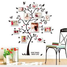 PRICES MAY VARY. 【MATERIALS】:Vinyl.Waterproof, Non-toxic, Environmental protection. 【Size】:Picture Frames Wall Decal Reference Finish Size is 120cm(W) x 100cm (H )/47" x 39" , you can adjust this finished Size and the position of the leaves and butterflys according to your preference. 【Easy to Apply】:Tree of Life Wall Decals, Photo Frame Tree Wall Decals, Easy to Apply, just peel and stick. 【Interesting Decoration】:Family Tree Wall Decor with Photo Frames looks greatly suitable for any room, mak Family Tree Wall Sticker, Photo Frame Tree, Plants Landscape, Wall Ceramic, Translucent Material, Family Tree Wall Decal, Family Tree Wall, Wall Decor Decals, Tree Wall Stickers