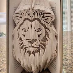 a book with an image of a lion on it