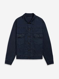 This season we are giving our classic elliot type ii jacket a lightweight twist for the summer. featuring a softer and durable pima cotton and nylon denim mix. this jacket is dark washed and crops perfectly on the waist for an elevated denim look.    - relaxed fit  - short length  - lightweight  - pre-washed  - wash cold tumble low with like colors  - 62% pima cotton 38% nylon chambray Designer Clothes For Men, Pima Cotton, Workout Shorts, Outerwear Jackets, Chambray, Denim Jacket, Twist, Relaxed Fit