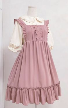 Frock Styles, Jsk Dress, Button Decor, Sisters Dress, Jumper Skirt, Kawaii Fashion Outfits, Sweet Lolita