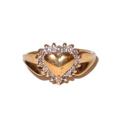 Vintage 14kt Yellow Gold Diamond Heart Ring See photo for size. Gold, Marked: 14kt (N) Gold Diamond Ring Stamped 14k For Valentine's Day, Hallmarked Heart-shaped Diamond Ring, 14k Gold Heart Ring With Vs Clarity, 14k Heart Cut Diamond Ring For Valentine's Day, Diamond Heart Ring Hallmarked, Gold Diamond Heart Ring Stamped 14k, Diamond Heart Cut Ring Hallmarked, Heart-shaped 14k Gold Diamond Ring, 14k Gold Heart-shaped Diamond Ring