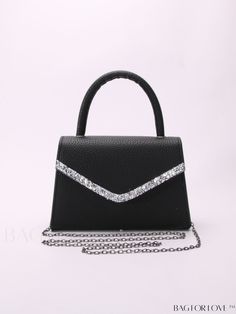 BagForLove - Stylish Rhinestone-Embellished PU Handbag for a Fashion-Forward Look Black Clutch Bag With Rhinestones, Black Rhinestone Shoulder Bag For Events, Evening Rhinestone Crossbody Bag, Formal Crossbody Shoulder Bag With Rhinestones, Formal Black Bags With Rhinestones, Formal Rhinestone Crossbody Shoulder Bag, Black Embellished Top Handle Bag, Rhinestone Crossbody Bag For Night Out, Black Rhinestone Bags For Night Out