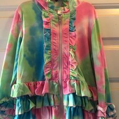 Nwot! Absolutely Precious, Little Girl’s Xl (5-6), Tie Dyed, Top/Jacket With Hoodie! Fun Pink Spring Outerwear, Fun Pink Long Sleeve Outerwear, Casual Pink Outerwear For Playwear, Multicolor Spring Outerwear For School, Spring Multicolor School Outerwear, Fun Pink Cotton Outerwear, Pink Cotton Fun Outerwear, Multicolor Spring Outerwear For Playtime, Multicolor Spring Playtime Outerwear