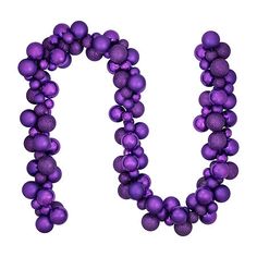 the letter n is made up of purple balls