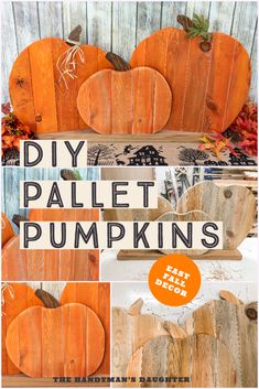 diy pallet pumpkins made from wood planks