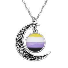 PRICES MAY VARY. ✿Material✿ Gay & Lesbian Pride Gift made of stainless steel, it is lead free and nickel free. Stainless Steel is hypo allergenic, it doesn’t rust, change colour or tarnish. ✿Size✿LGBTQ Crescent Moon charm pendant is 2.0 cm in diameter ,the necklace chain is 45+6 cm in diameter. Manual measuring permissible error .Awesome gifts for couples;Adding the spice of you and your lover and lighting the passion/fire ✿ Pansexual Jewelry ✿REAT GIFTS IDEAS: Perfect gift for your boyfriend/gi Pansexual Jewelry, Pride Necklace, Pride Jewelry, Gift For Your Boyfriend, Gifts For Couples, Awesome Gifts, Pride Gifts, Charm Pendant Necklace, Gifts For Your Boyfriend