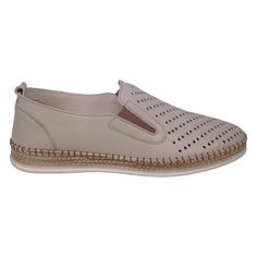 Step into elegance and comfort with the Amillie Leather Perforated Women's Flat. Crafted in Turkey with meticulous attention to detail, these flats exude sophistication. The perforated leather upper adds a touch of refinement to your look, while the leather lining offers a luxurious feel against your skin. Equipped with memory foam insoles, these flats provide exceptional cushioning and support, ensuring all-day comfort. The Turkish craftsmanship shines through in every stitch, making the Amilli Beige Leather Slip-ons With Perforated Toe Box, Leather Slip-ons With Perforated Toe Box, Summer Leather Slip-ons With Perforations, Leather Slip-ons With Perforations For Summer, Slip-on Flats With Perforations, Leather Slip-ons With Perforations And Flat Heel, Beige Leather Flats With Perforated Toe Box, Leather Flats With Perforations, Beige Slip-ons With Perforated Toe Box