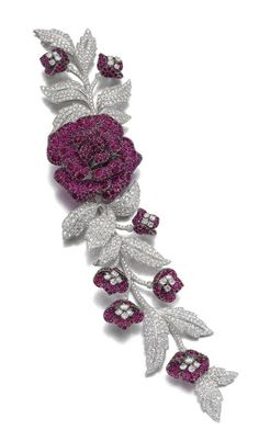 Ruby Flower, Magnificent Jewels, Diamond Cufflink, Diamond Brooch, Emerald Necklace, Cz Jewelry, Floral Jewellery, Rose Cut Diamond, High Jewelry