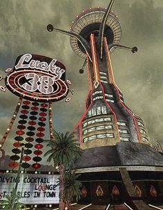 the sign for lucky's casino in las vegas