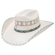 Girls Cowboy Hats, Mode Country, Straw Cowgirl Hat, Charlie 1 Horse Hat, Ag Teacher, Beaded Hat Bands, Country Hats, Cowgirl Accessories, Western Wear Outfits