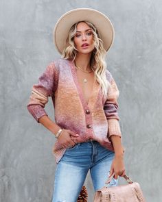 Perla Pocketed Button Front Ombre Cardigan – InsStreet Earrings Snake, Ombre Cardigan, Simple Bangle, Straight Leg Denim, Maxi Dresses Casual, Sweater Weather, Casual Dresses, Shirt Blouses, Party Dress