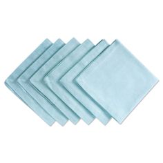 six blue napkins on top of each other