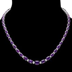 36.30ct Natural Amethyst And Diamond 14k Solid White Gold Necklace Natural Oval Cut Amethyst Weights: Approx. 35.00 Carats Amethyst Measures: Approx. 6x4 - 8x6 - 9x7 Mm Total Natural Round Diamond Weights: Approx. 1.30 Carats (G-H / Si1-Si2) Necklace Length Is 16 Inches Total Item Weight Is: Approx. 23 Grams Disclaimer: All Weights, Measurements And Colors Are Approximate And May Vary Slightly From The Listed Dimensions Or As Seen In The Image. All Pictures Are Magnified To Show The Smallest Of White Gold Necklace, Gold Face, Jewelry Appraisal, Emerald Pendant, White Gold Necklaces, Amethyst Jewelry, Unique Jewelry Designs, Amethyst Gemstone, Luxury Jewelry