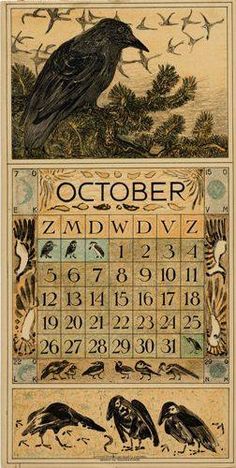 an old calendar with birds on it