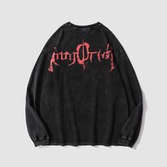 Features: Unisex Relaxed fit Round neck Long sleeves Ribbed cuffs Skeleton devil print Material: cotton Cyberpunk Outfit, Costume Bags, 170 Lbs, Hip Hop Sweatshirts, Buy Shirts, Turtleneck Sweatshirt, Black Pullover, Urban Looks, Screen Printing Designs