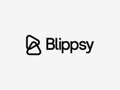 the logo for blippsy is shown in black and white, with an image of