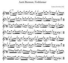 sheet music with the words,'anti bumman fisherman '