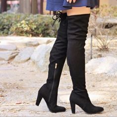 Black Catherine Malandrino Verda Thigh High/ Otk Boot Nib. Brand New. Never Worn. An Over-The-Knee Design Is Just What You Need For A Night Out In Cold Weather. Pair With A Bodycon Dress And Leather Jacket For An Edgy Look That's Bound To Get You Noticed. - Black - Faux Suede Upper - Interior Zipper Closure - Adjustable Drawstrings At Openings - Round Pointed Toe - Tall, Over-The-Knee Or More (Based On Height) - Semi-Chunky Heel - Leather Sole And Footbed - Heel 3.5" Black Over-the-knee Heeled Boots For Spring, Casual Tall Over-the-knee Boots, Casual Black Thigh High Heeled Boots, Casual Black Over-the-knee Heeled Boots, Casual Fitted Thigh High Boots, Casual Fitted Knee-high Boots For Party, Casual Fitted Over-the-knee Heeled Boots, Casual Knee-high Boots For Night Out, Casual Fitted Black Knee-high Boots